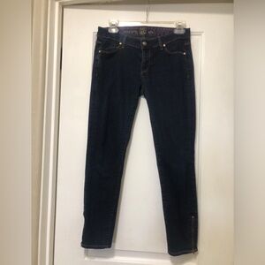 Rich & Skinny Navy Skinny Jeans with Ankle Zips Size 26